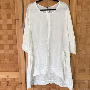 Lungo L’Arno Linen Made in Italy White Tunic 1X